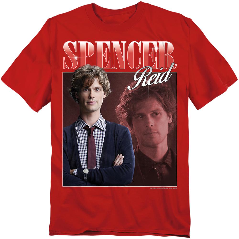 Red - Front - Criminal Minds Unisex Adult Spencer Reid Bootleg T-Shirt
