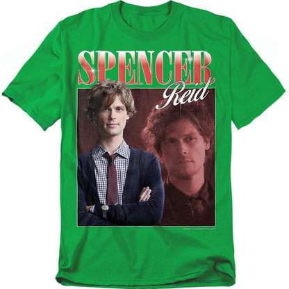 Kelly Green - Front - Criminal Minds Unisex Adult Spencer Reid Bootleg T-Shirt