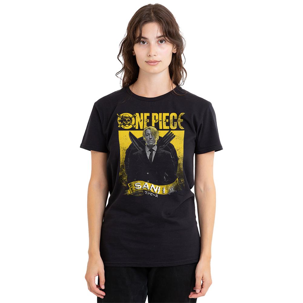 Black - Lifestyle - One Piece Womens-Ladies Sanji Etched T-Shirt