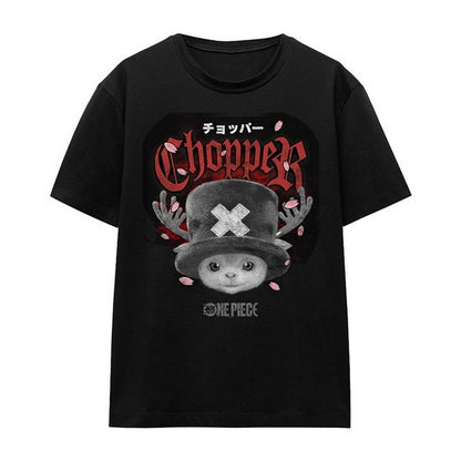 Black - Front - One Piece Womens-Ladies Tony Tony Chopper Metal T-Shirt