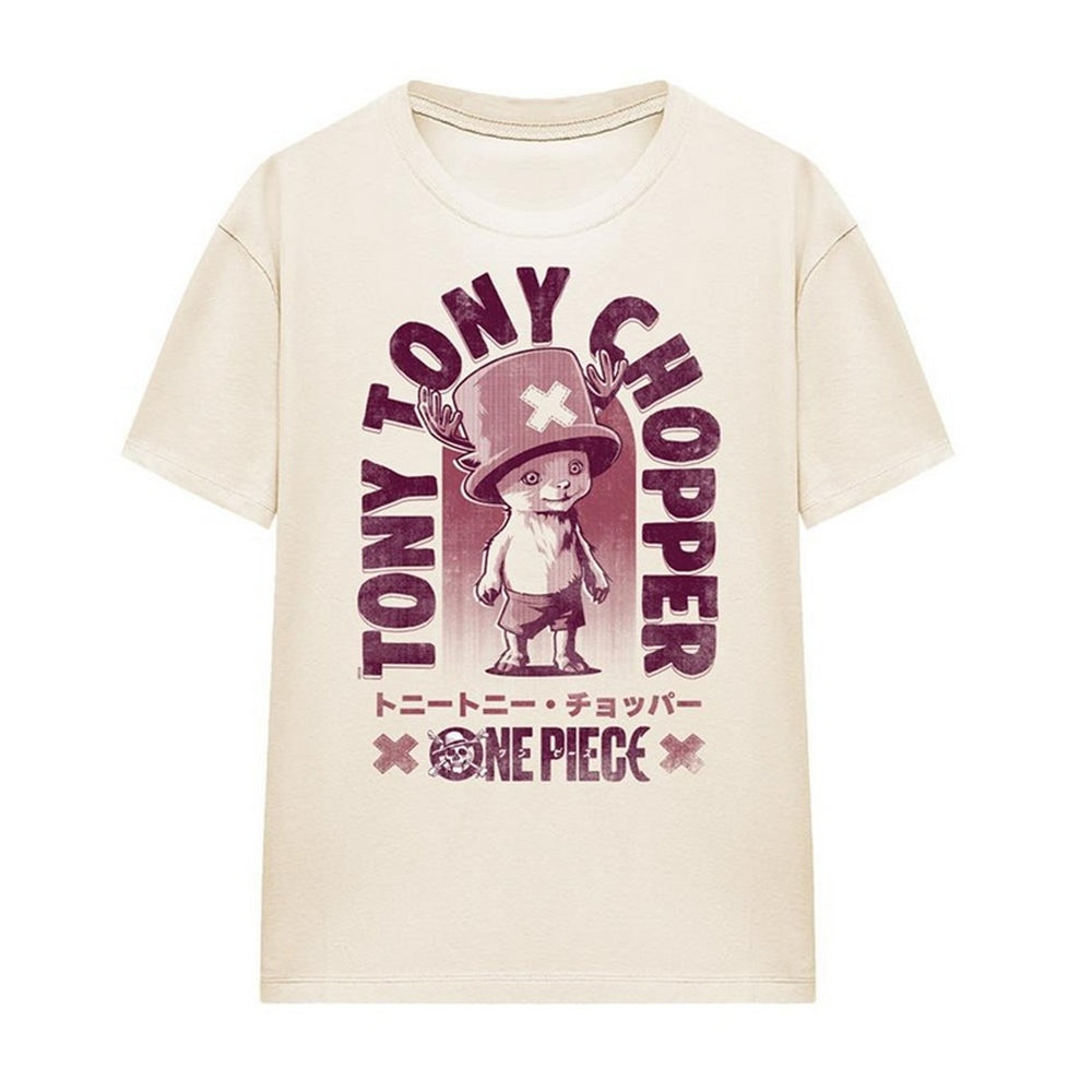 Natural - Front - One Piece Womens-Ladies Tony Tony Chopper Tonal T-Shirt