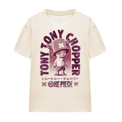 Natural - Front - One Piece Womens-Ladies Tony Tony Chopper Tonal T-Shirt