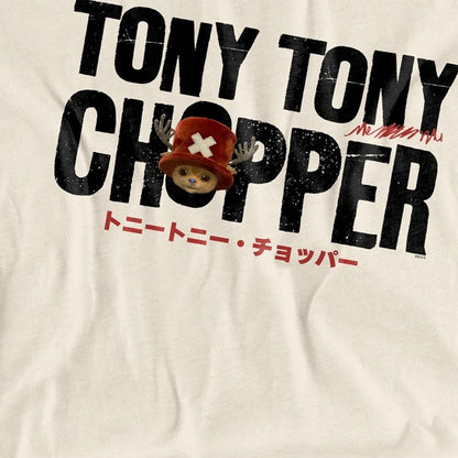 Natural - Side - One Piece Womens-Ladies Tony Tony Chopper Wordmark T-Shirt