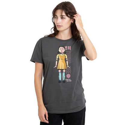 Charcoal - Lifestyle - Squid Game Womens-Ladies Season One Games Young Hee T-Shirt