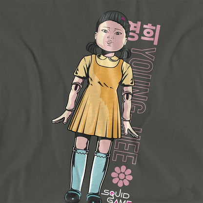 Charcoal - Side - Squid Game Womens-Ladies Season One Games Young Hee T-Shirt