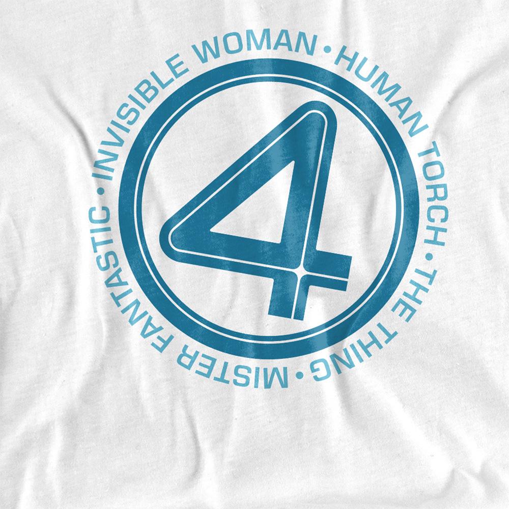 White - Side - Fantastic Four Womens-Ladies Superhero Team T-Shirt