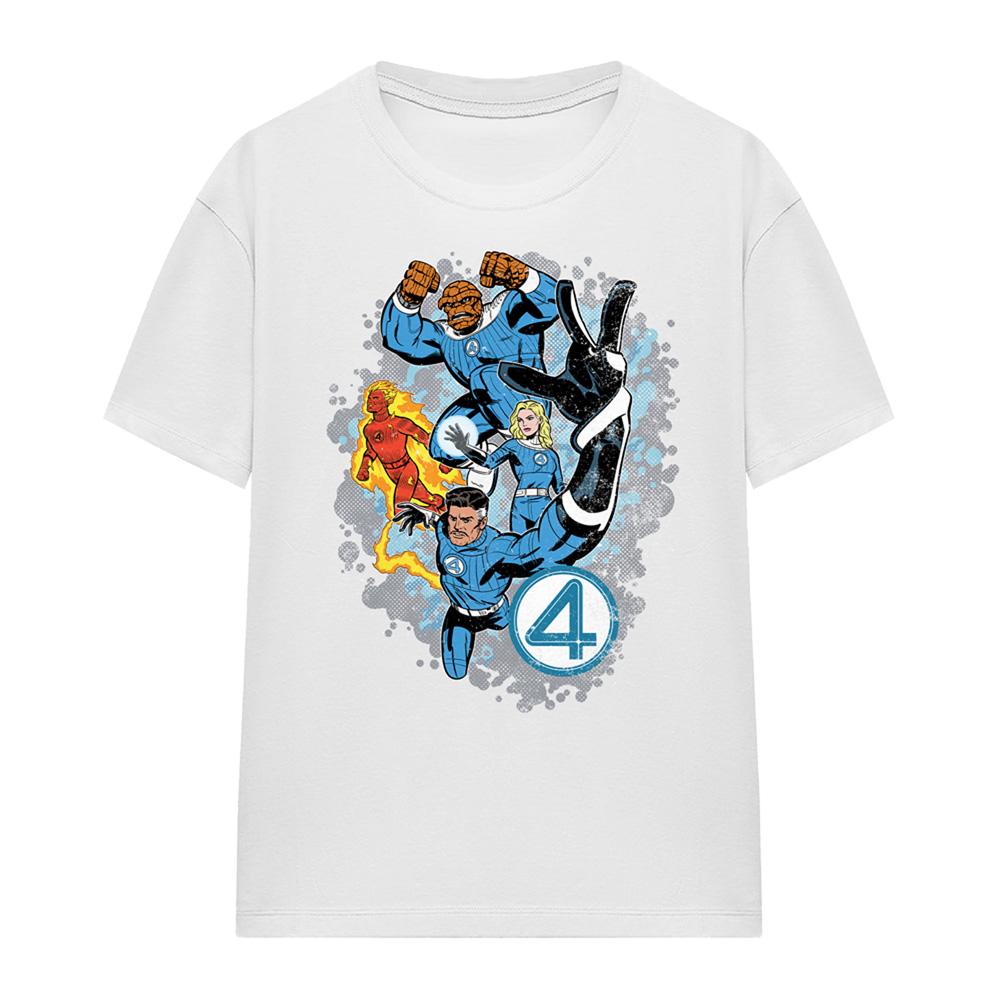 White - Front - Fantastic Four Womens-Ladies The First Family Together T-Shirt