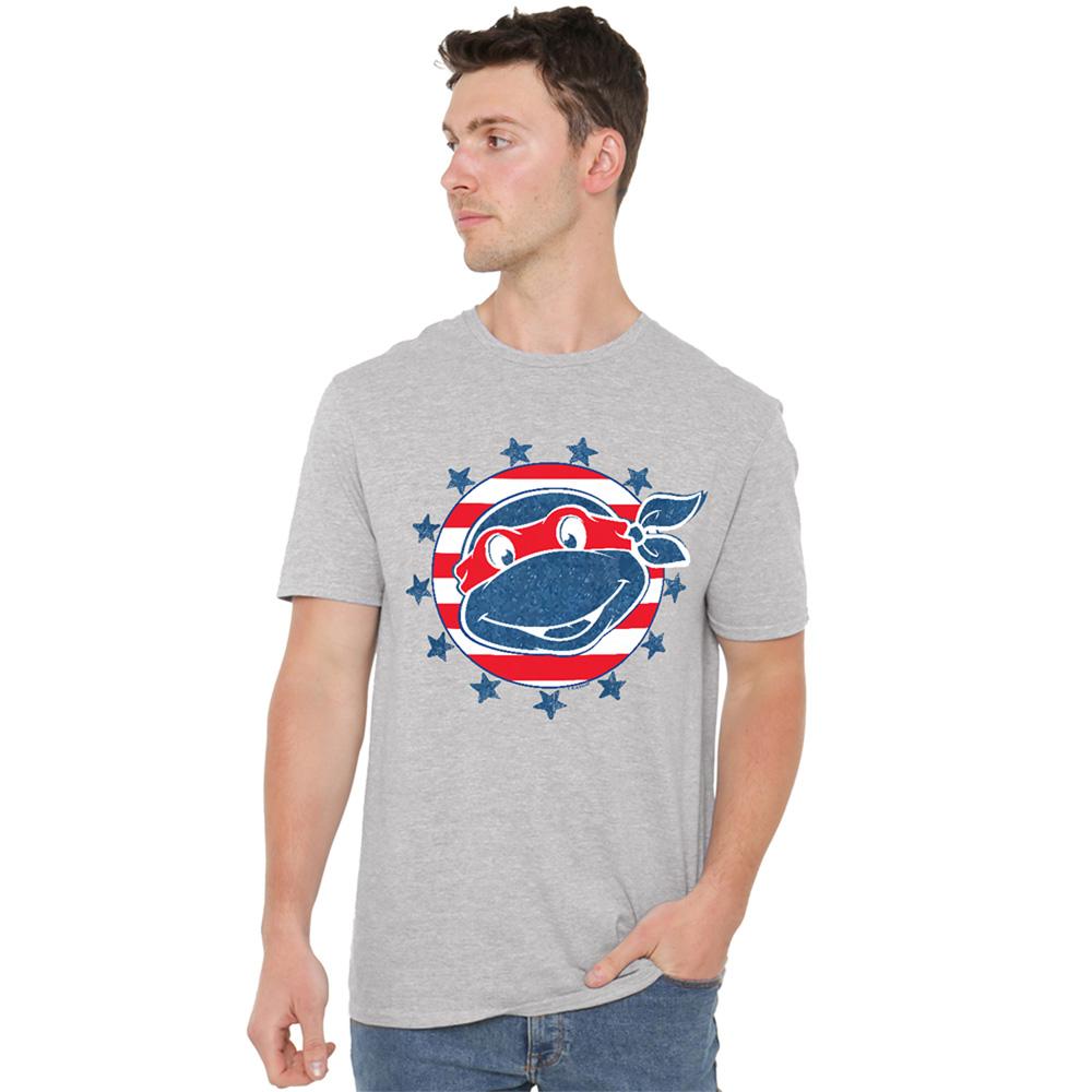 Athletic Heather - Lifestyle - Teenage Mutant Ninja Turtles Unisex Adult 4Th Of July Headshot T-Shirt
