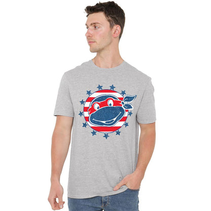Athletic Heather - Lifestyle - Teenage Mutant Ninja Turtles Unisex Adult 4Th Of July Headshot T-Shirt