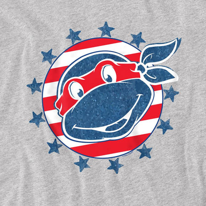 Athletic Heather - Side - Teenage Mutant Ninja Turtles Unisex Adult 4Th Of July Headshot T-Shirt