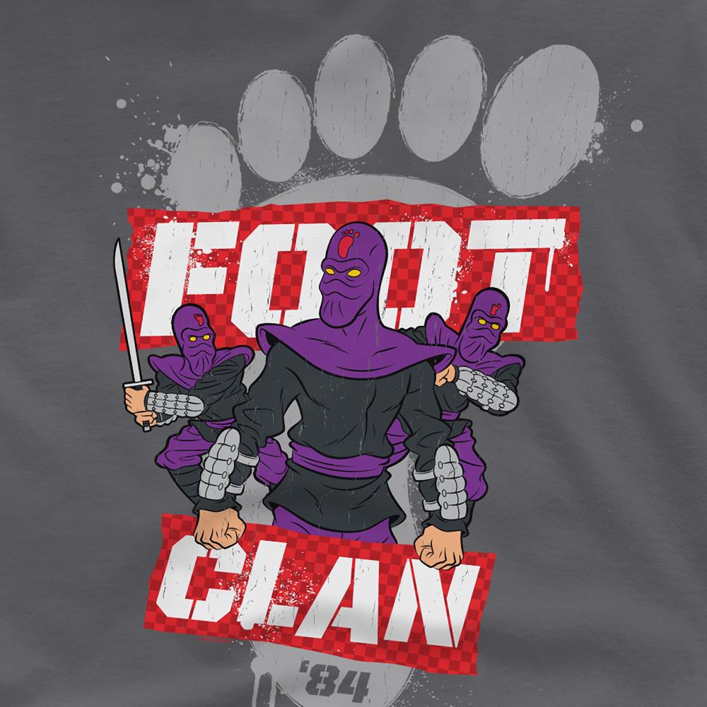 Charcoal - Side - Teenage Mutant Ninja Turtles Unisex Adult Foot Clan 84 T-Shirt
