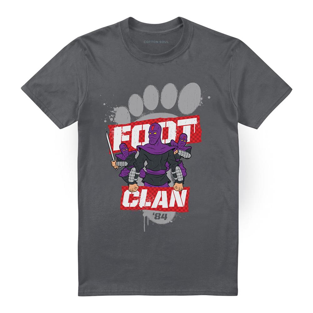 Charcoal - Front - Teenage Mutant Ninja Turtles Unisex Adult Foot Clan 84 T-Shirt