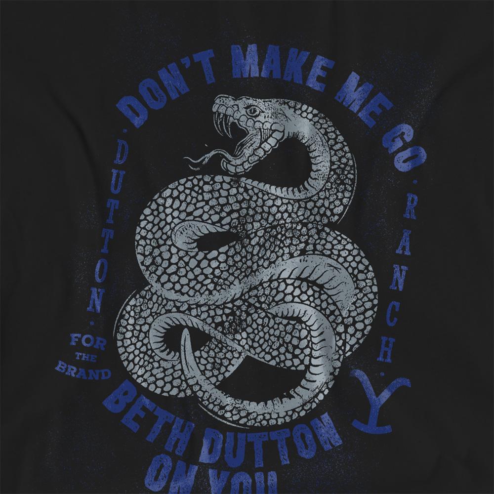 Black - Side - Yellowstone Womens-Ladies Dont Make Me Go Beth Dutton T-Shirt
