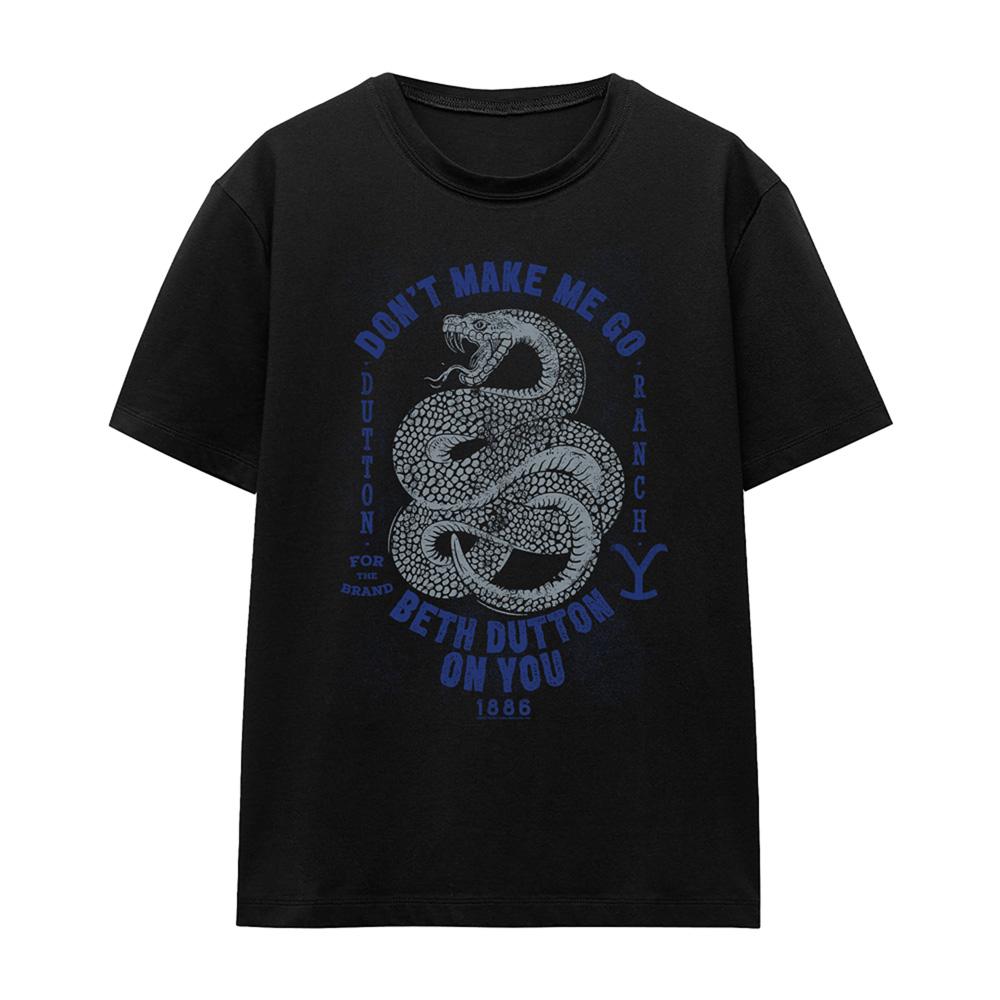 Black - Front - Yellowstone Womens-Ladies Dont Make Me Go Beth Dutton T-Shirt