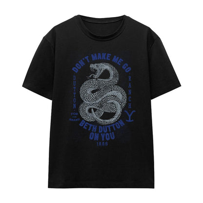Black - Front - Yellowstone Womens-Ladies Dont Make Me Go Beth Dutton T-Shirt