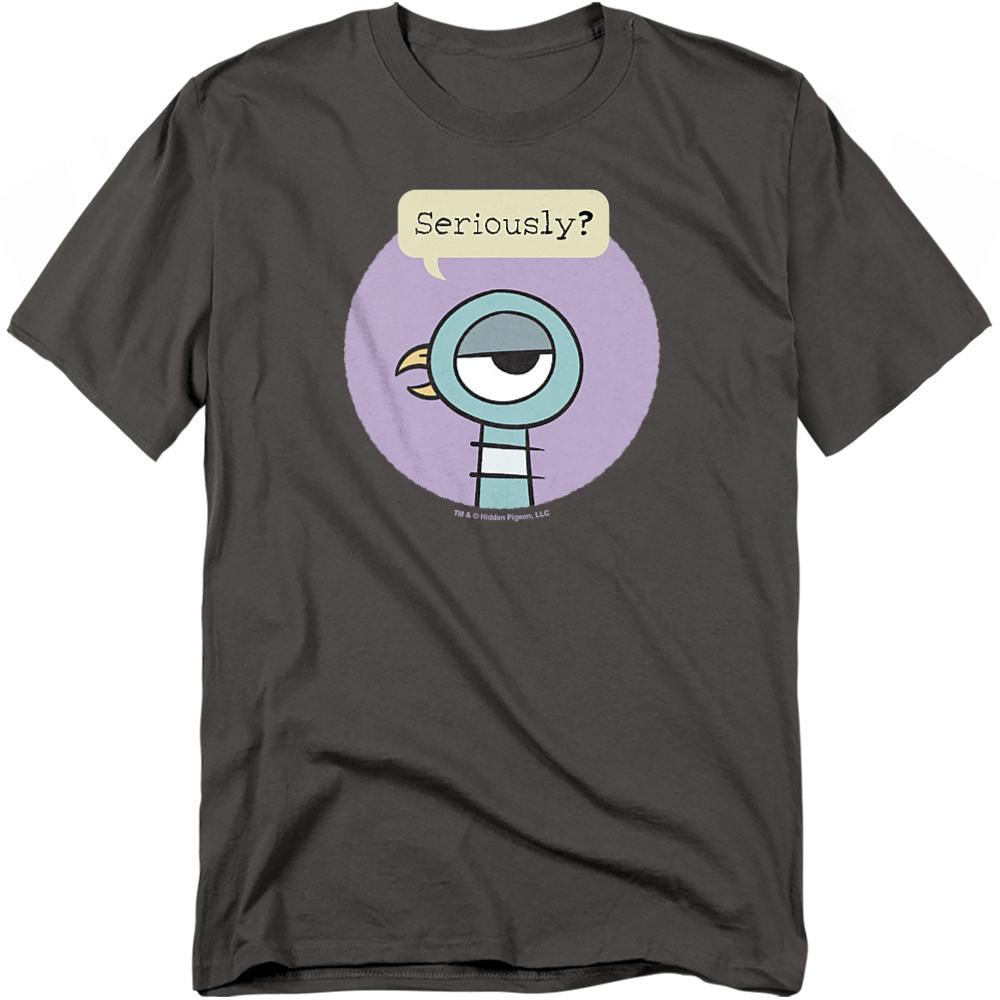 Charcoal - Front - The Pigeon Unisex Adult Seriously T-Shirt