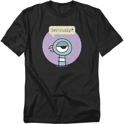 Black - Front - The Pigeon Unisex Adult Seriously T-Shirt