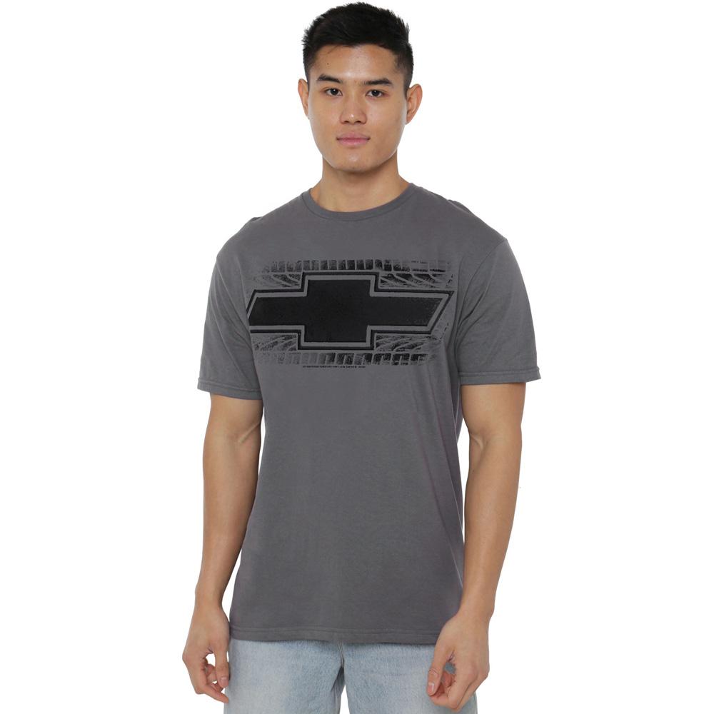 Charcoal - Lifestyle - Chevrolet Unisex Adult Bowtie Burnout T-Shirt