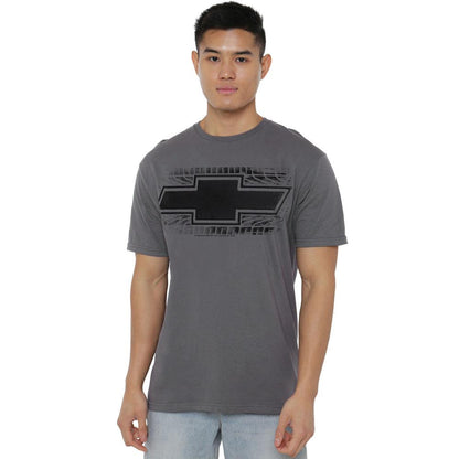 Charcoal - Lifestyle - Chevrolet Unisex Adult Bowtie Burnout T-Shirt