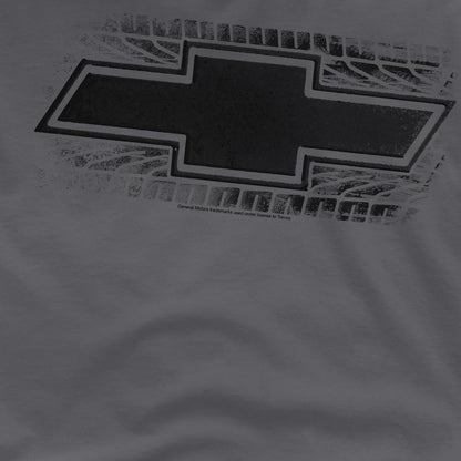 Charcoal - Side - Chevrolet Unisex Adult Bowtie Burnout T-Shirt