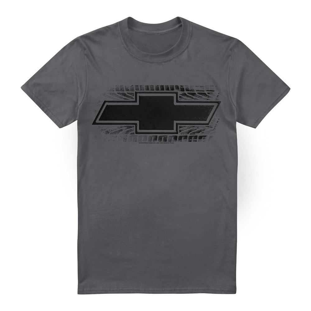 Charcoal - Front - Chevrolet Unisex Adult Bowtie Burnout T-Shirt