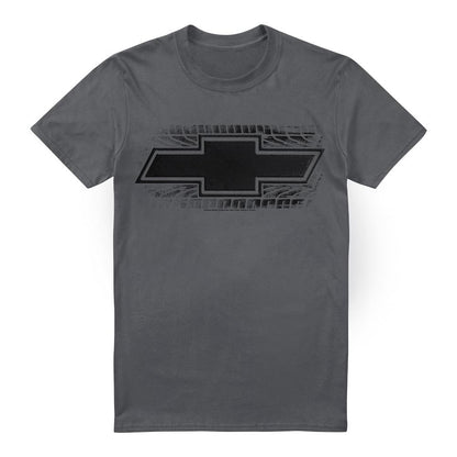 Charcoal - Front - Chevrolet Unisex Adult Bowtie Burnout T-Shirt