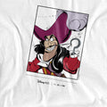 White - Back - Peter Pan Childrens-Kids 100th Anniversary Edition Captain Hook T-Shirt