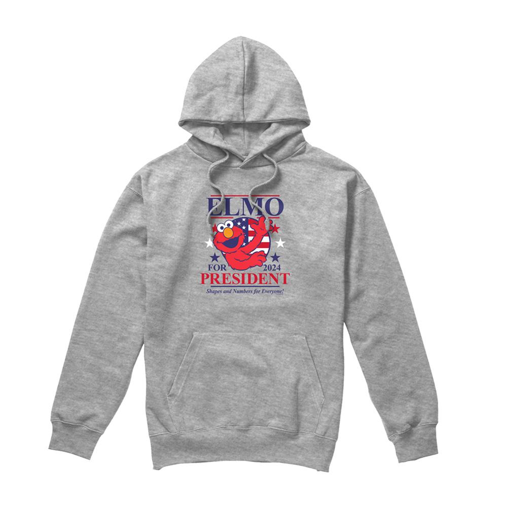 Athletic - Front - Sesame Street Unisex Adult For President 2024 Elmo Heather Hoodie