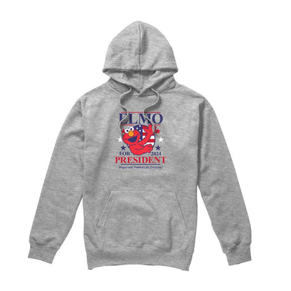 Athletic - Front - Sesame Street Unisex Adult For President 2024 Elmo Heather Hoodie