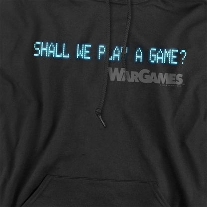 Black - Side - WarGames Unisex Adult Shall We Play A Game? Hoodie