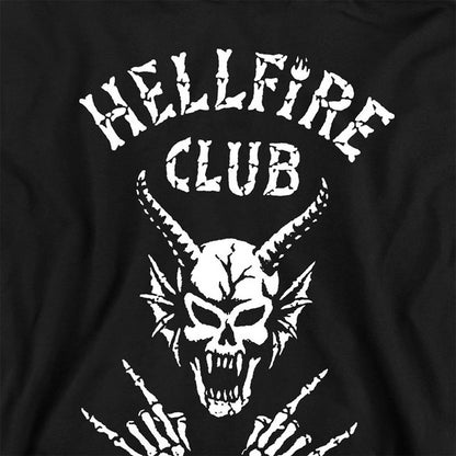 Black - Side - Stranger Things Childrens-Kids Hellfire Club Bones Pullover Hoodie