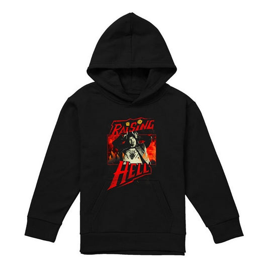 Black - Front - Stranger Things Childrens-Kids Raising Hell Eddie Munson Pullover Hoodie