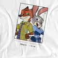 White - Back - Zootropolis Childrens-Kids 100th Anniversary Edition Judy Hopps & Nick Wilde T-Shirt