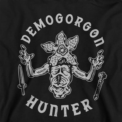 Black - Side - Stranger Things Childrens-Kids Hunter Demogorgon Pullover Hoodie