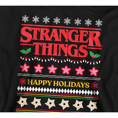 Black - Side - Stranger Things Childrens-Kids Ugly Demogorgon Christmas Pullover Hoodie