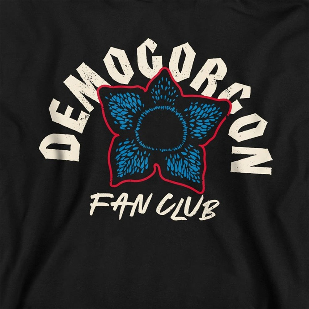 Black - Side - Stranger Things Childrens-Kids Fan Club Demogorgon Pullover Hoodie