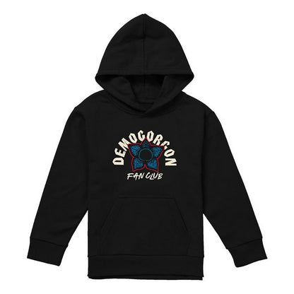 Black - Front - Stranger Things Childrens-Kids Fan Club Demogorgon Pullover Hoodie