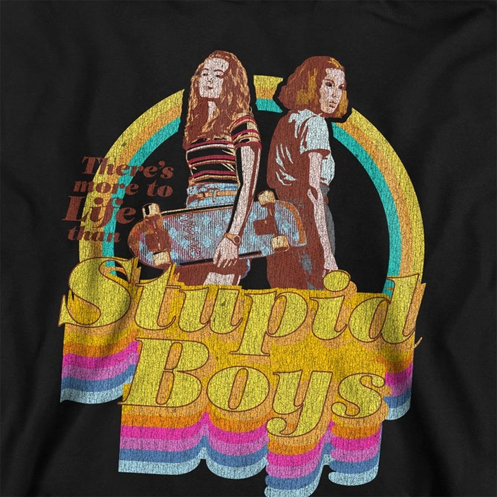 Black - Side - Stranger Things Childrens-Kids Stupid Boys Pullover Hoodie