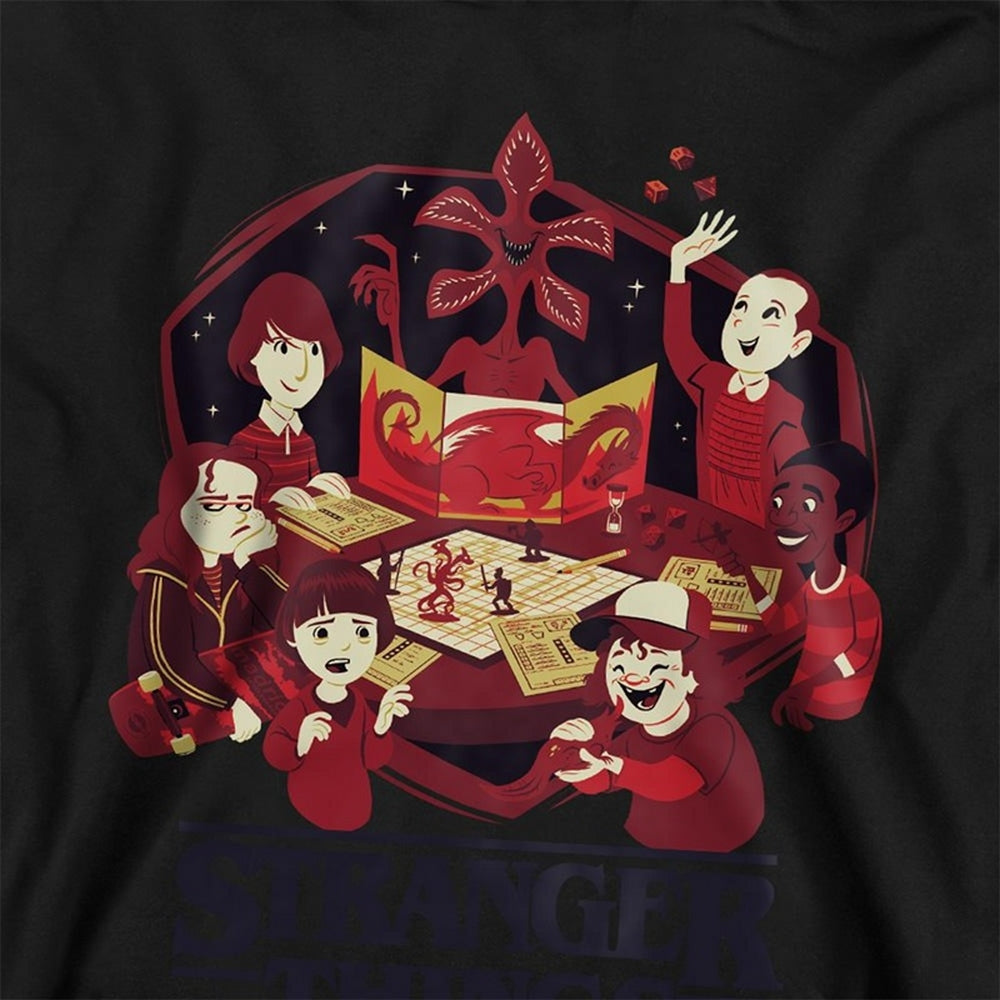 Black - Side - Stranger Things Childrens-Kids Board Game Pullover Hoodie