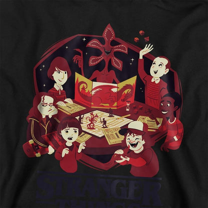 Black - Side - Stranger Things Childrens-Kids Board Game Pullover Hoodie