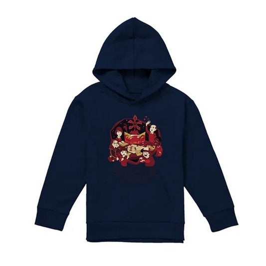 Navy - Front - Stranger Things Childrens-Kids Board Game Pullover Hoodie