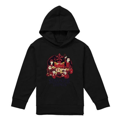 Black - Front - Stranger Things Childrens-Kids Board Game Pullover Hoodie