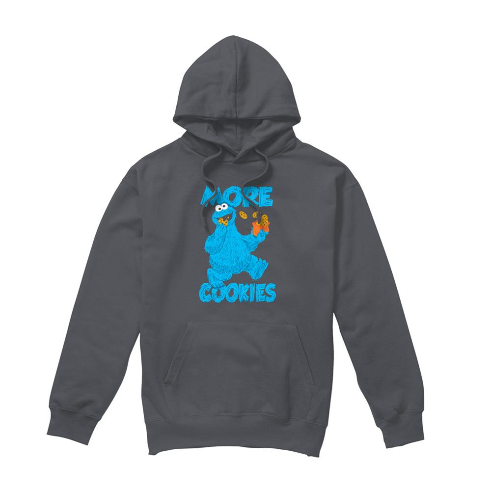 Charcoal - Front - Sesame Street Unisex Adult More Cookies Hoodie