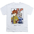 White - Front - Zootropolis Childrens-Kids 100th Anniversary Edition Judy Hopps & Nick Wilde T-Shirt