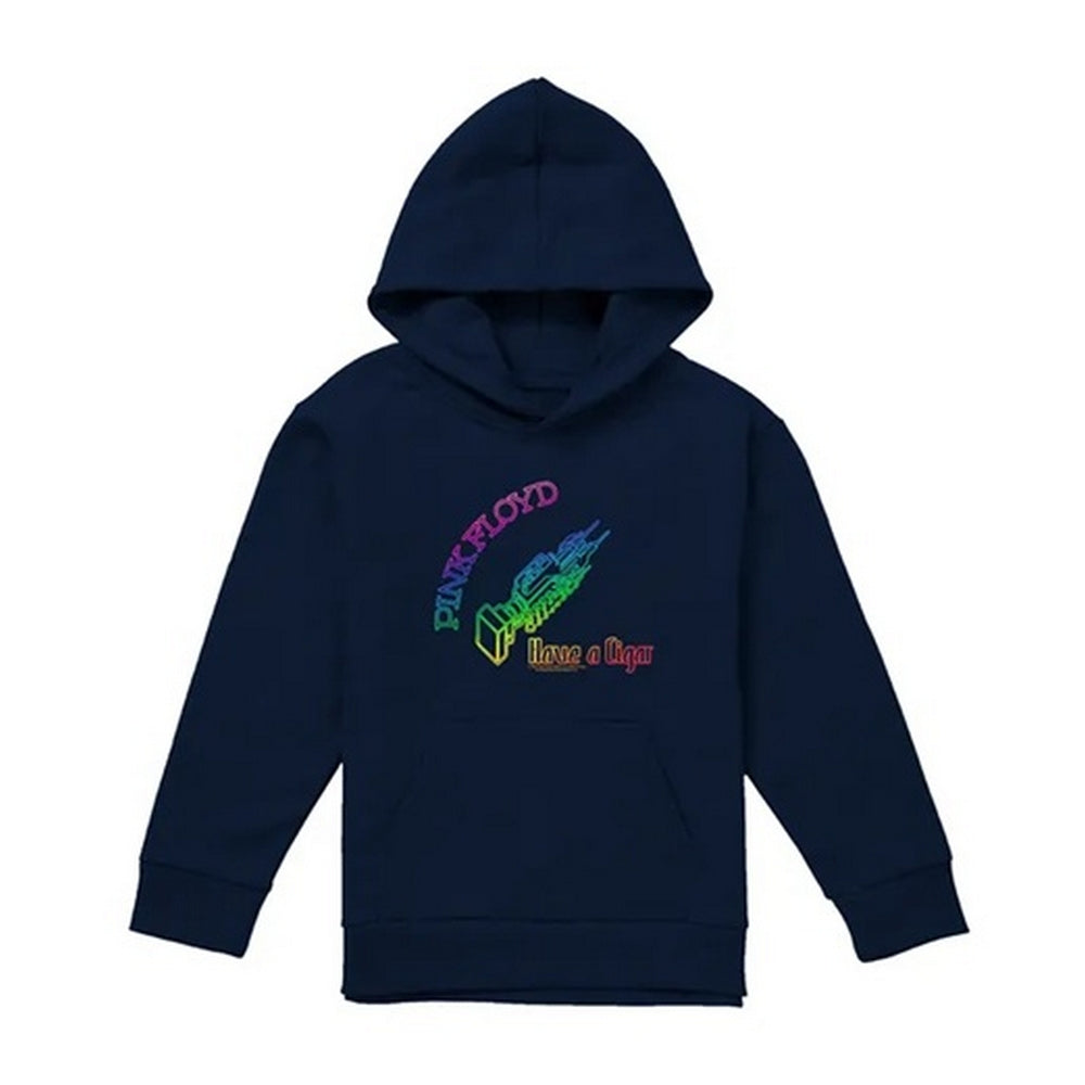 Navy - Front - Pink Floyd Childrens-Kids Have A Cigar Hoodie