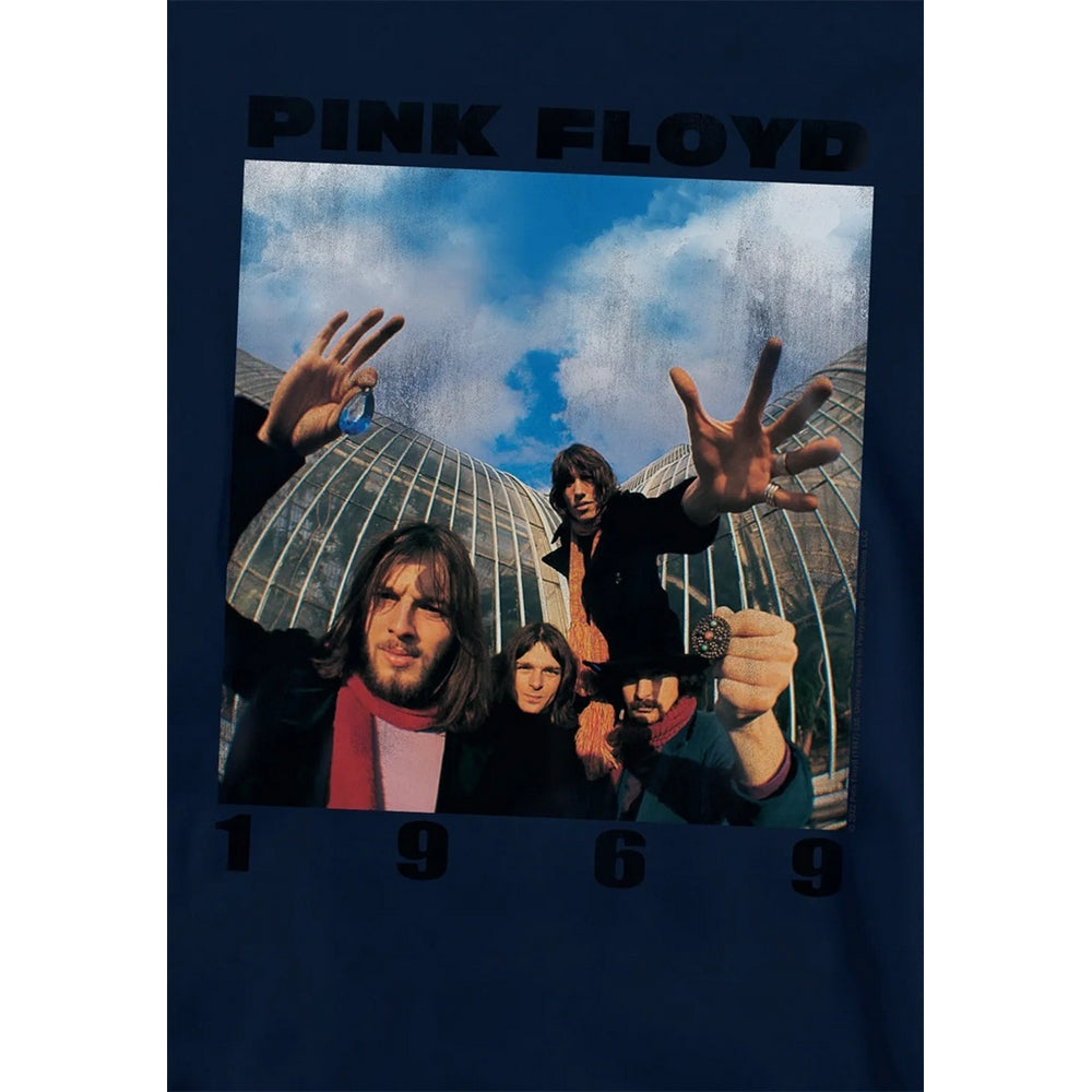 Navy - Side - Pink Floyd Childrens-Kids 1969 Group Shot Hoodie