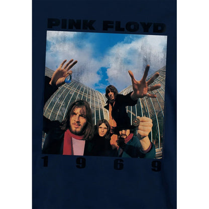 Navy - Side - Pink Floyd Childrens-Kids 1969 Group Shot Hoodie