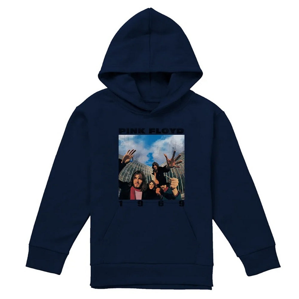 Navy - Front - Pink Floyd Childrens-Kids 1969 Group Shot Hoodie