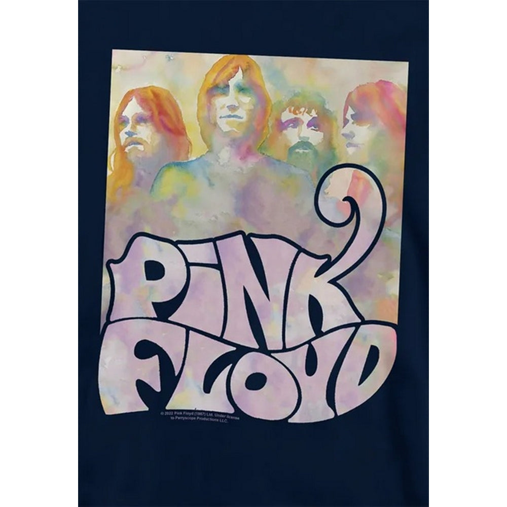 Navy - Side - Pink Floyd Childrens-Kids Water Color Band Hoodie