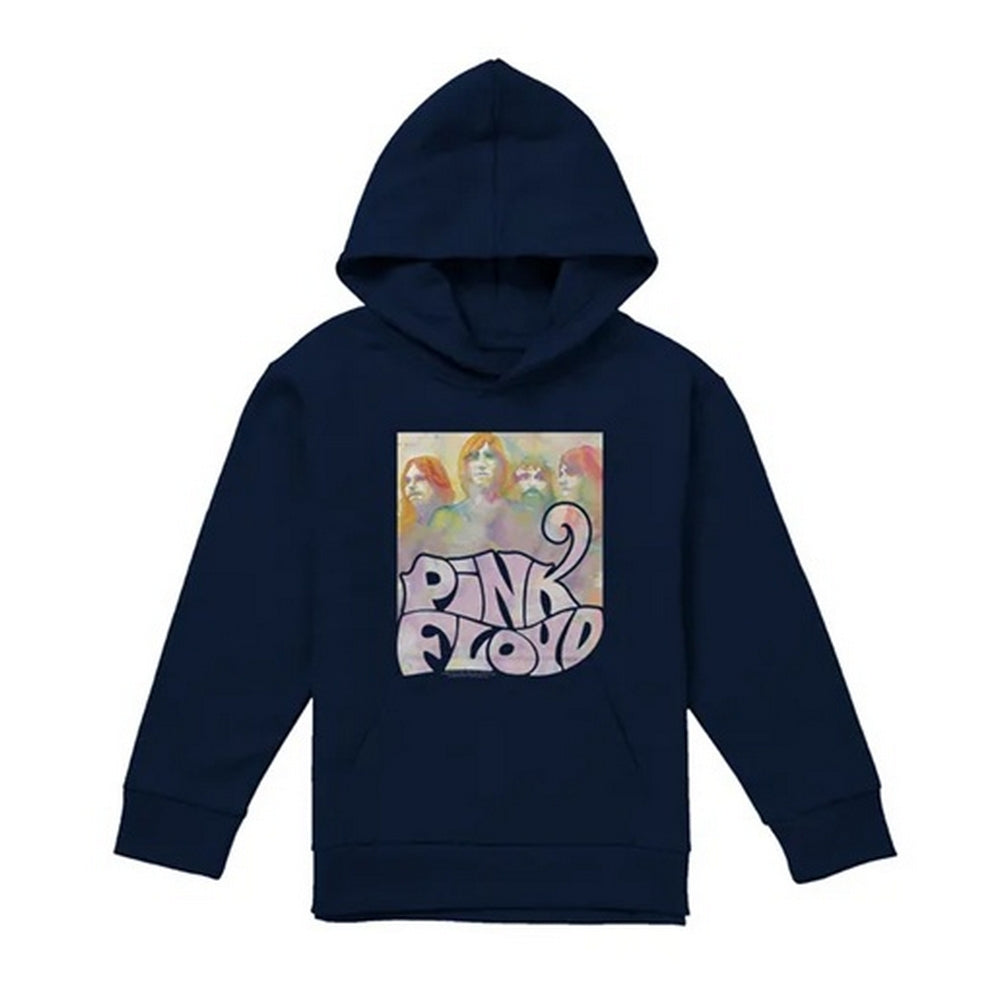 Navy - Front - Pink Floyd Childrens-Kids Water Color Band Hoodie